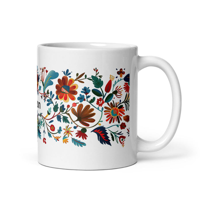 Carson Exclusive Name Art Piece Home Office Work Coffee Mug Mexican Spanish Pride Gift Cup One-Of-A-Kind Calligraphy White Glossy Mug | C9 Mexicada 11 oz