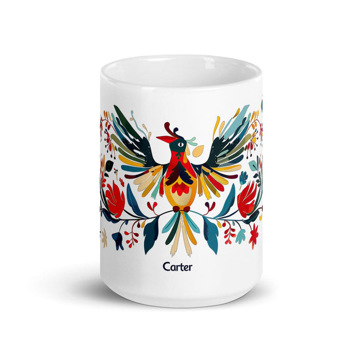 Carter Exclusive Name Art Piece Home Office Work Coffee Mug Mexican Spanish Pride Gift Cup One-Of-A-Kind Calligraphy White Glossy Mug | C1 Mexicada