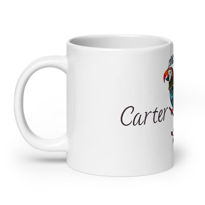 Carter Exclusive Name Art Piece Home Office Work Coffee Mug Mexican Spanish Pride Gift Cup One-Of-A-Kind Calligraphy White Glossy Mug | C15 Mexicada