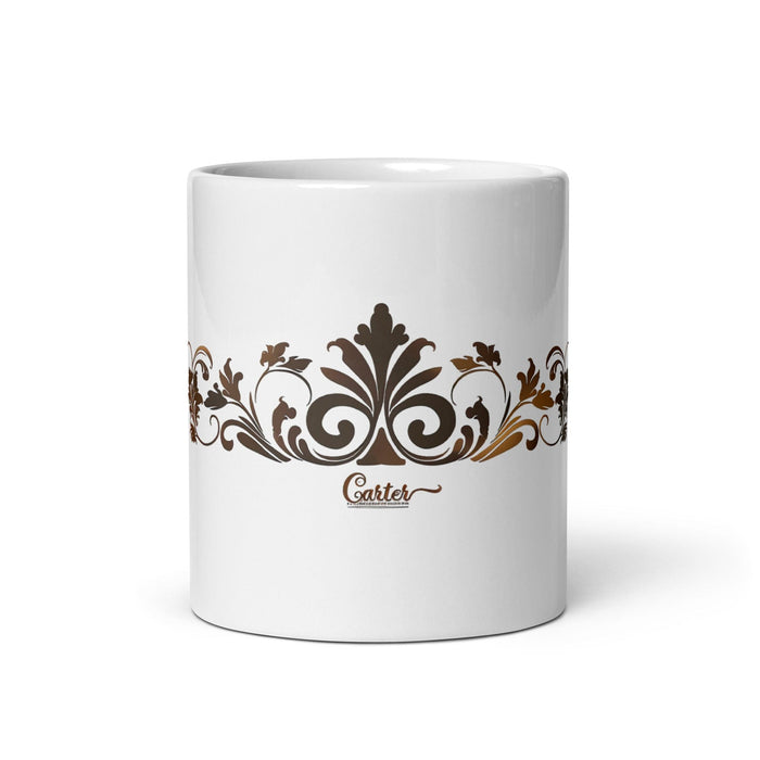 Carter Exclusive Name Art Piece Home Office Work Coffee Mug Mexican Spanish Pride Gift Cup One-Of-A-Kind Calligraphy White Glossy Mug | C16 Mexicada