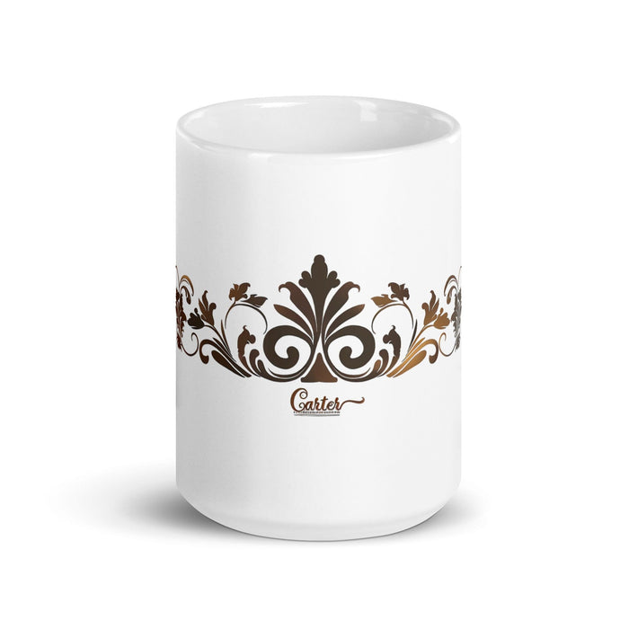 Carter Exclusive Name Art Piece Home Office Work Coffee Mug Mexican Spanish Pride Gift Cup One-Of-A-Kind Calligraphy White Glossy Mug | C16 Mexicada