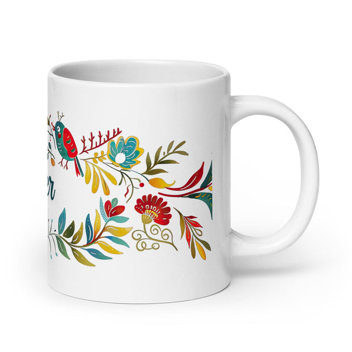 Carter Exclusive Name Art Piece Home Office Work Coffee Mug Mexican Spanish Pride Gift Cup One-Of-A-Kind Calligraphy White Glossy Mug | C18 Mexicada 20 oz