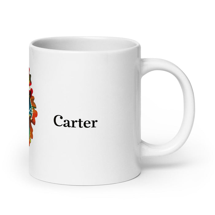 Carter Exclusive Name Art Piece Home Office Work Coffee Mug Mexican Spanish Pride Gift Cup One-Of-A-Kind Calligraphy White Glossy Mug | C23 Mexicada 20 oz