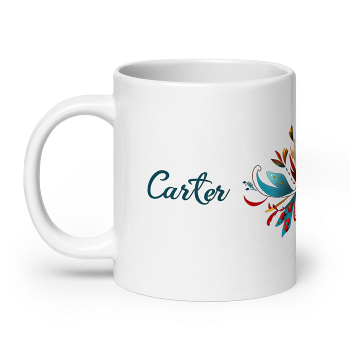 Carter Exclusive Name Art Piece Home Office Work Coffee Mug Mexican Spanish Pride Gift Cup One-Of-A-Kind Calligraphy White Glossy Mug | C25 Mexicada