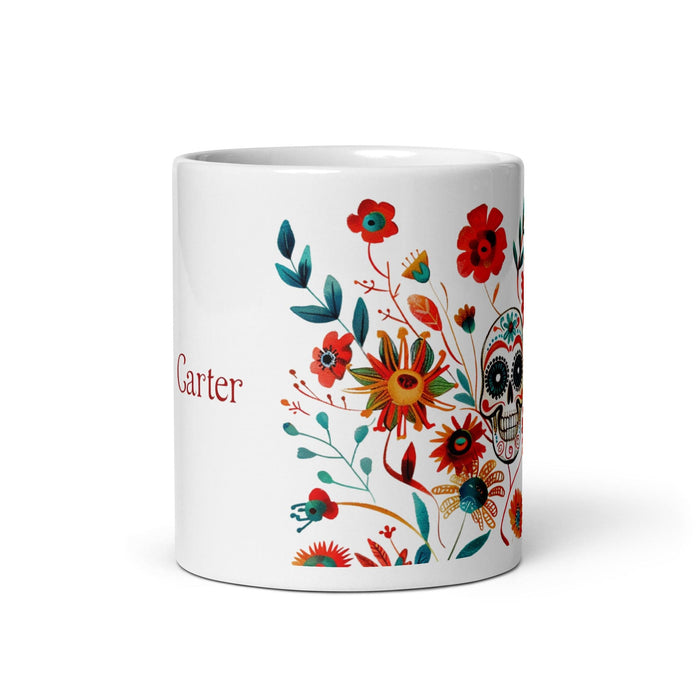 Carter Exclusive Name Art Piece Home Office Work Coffee Mug Mexican Spanish Pride Gift Cup One-Of-A-Kind Calligraphy White Glossy Mug | C26 Mexicada