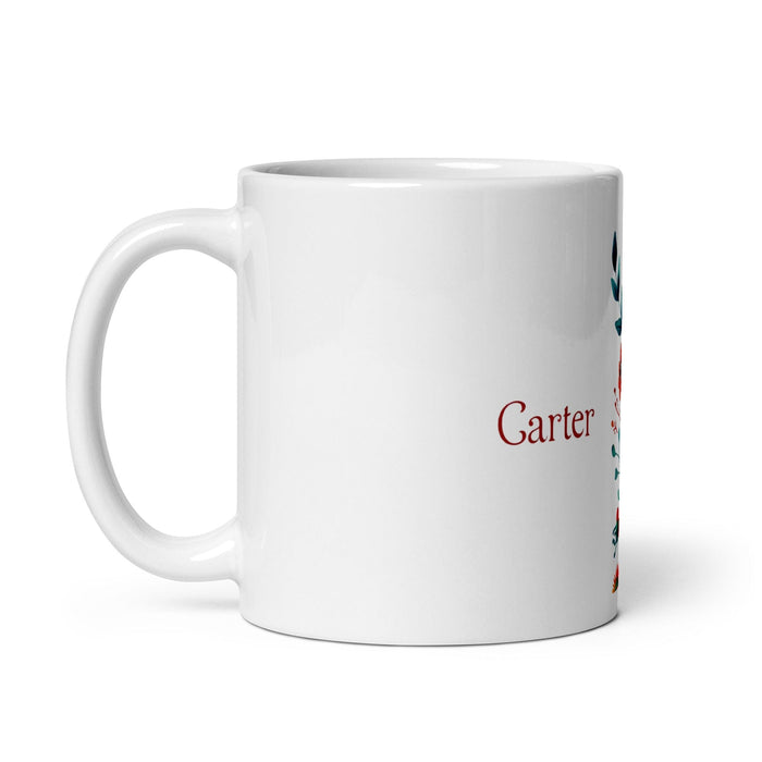 Carter Exclusive Name Art Piece Home Office Work Coffee Mug Mexican Spanish Pride Gift Cup One-Of-A-Kind Calligraphy White Glossy Mug | C26 Mexicada