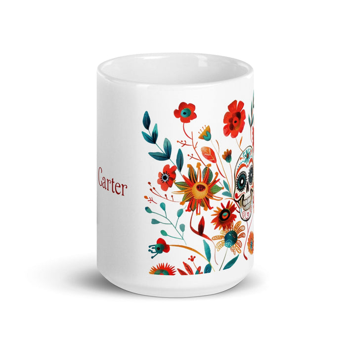 Carter Exclusive Name Art Piece Home Office Work Coffee Mug Mexican Spanish Pride Gift Cup One-Of-A-Kind Calligraphy White Glossy Mug | C26 Mexicada