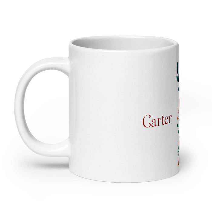 Carter Exclusive Name Art Piece Home Office Work Coffee Mug Mexican Spanish Pride Gift Cup One-Of-A-Kind Calligraphy White Glossy Mug | C26 Mexicada