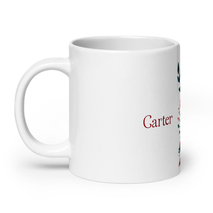 Carter Exclusive Name Art Piece Home Office Work Coffee Mug Mexican Spanish Pride Gift Cup One-Of-A-Kind Calligraphy White Glossy Mug | C27 Mexicada