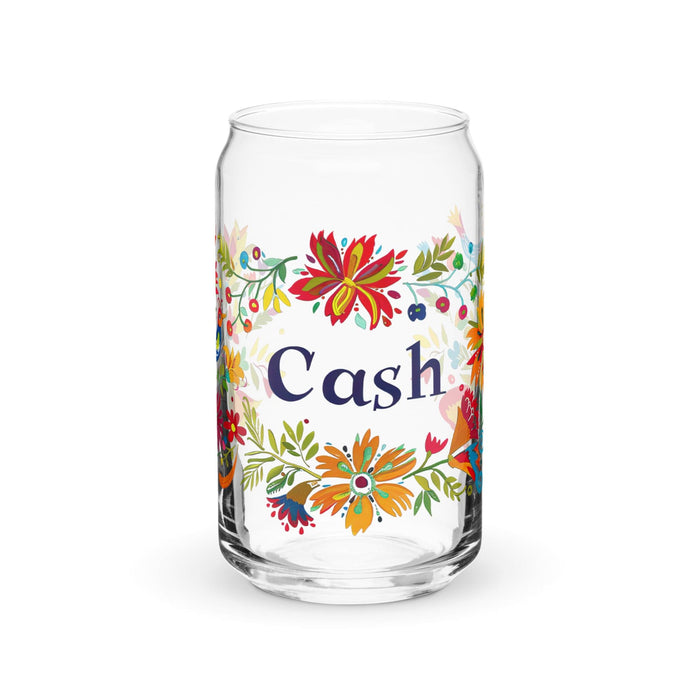 Cash Exclusive Name Art Piece Can-Shaped Glass Home Office Work Mexican Spanish Pride Gift Cup One-Of-A-Kind Calligraphy Glass | C14 Mexicada 16 oz (No Lid No Straw)