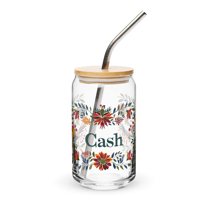 Cash Exclusive Name Art Piece Can-Shaped Glass Home Office Work Mexican Spanish Pride Gift Cup One-Of-A-Kind Calligraphy Glass | C2 Mexicada 16 oz With Lid & Straw