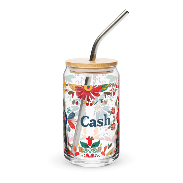 Cash Exclusive Name Art Piece Can-Shaped Glass Home Office Work Mexican Spanish Pride Gift Cup One-Of-A-Kind Calligraphy Glass | C21 Mexicada 16 oz With Lid & Straw