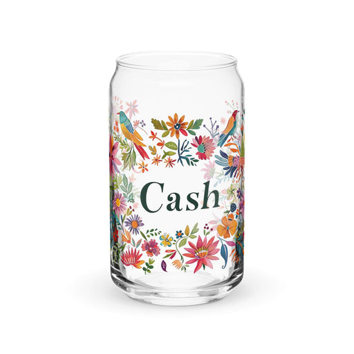 Cash Exclusive Name Art Piece Can-Shaped Glass Home Office Work Mexican Spanish Pride Gift Cup One-Of-A-Kind Calligraphy Glass | C8 Mexicada 16 oz (No Lid No Straw)