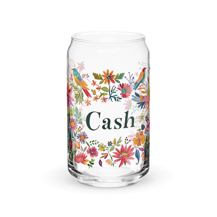 Cash Exclusive Name Art Piece Can-Shaped Glass Home Office Work Mexican Spanish Pride Gift Cup One-Of-A-Kind Calligraphy Glass | C8 Mexicada 16 oz (No Lid No Straw)