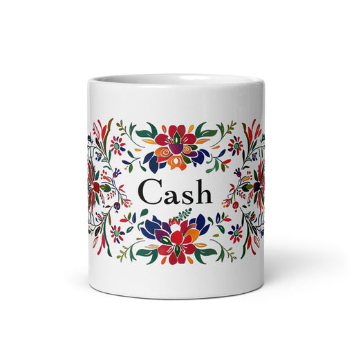 Cash Exclusive Name Art Piece Home Office Work Coffee Mug Mexican Spanish Pride Gift Cup One-Of-A-Kind Calligraphy White Glossy Mug | C11 Mexicada