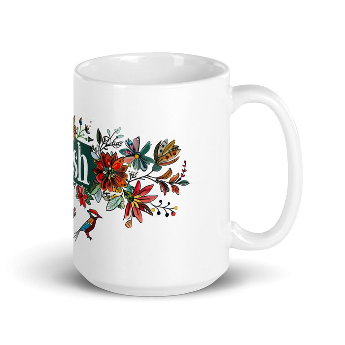 Cash Exclusive Name Art Piece Home Office Work Coffee Mug Mexican Spanish Pride Gift Cup One-Of-A-Kind Calligraphy White Glossy Mug | C13 Mexicada 15 oz