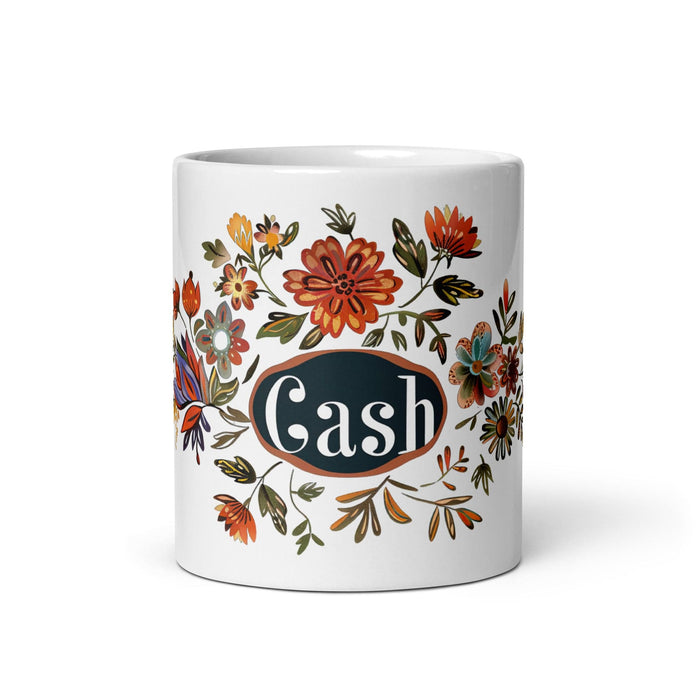 Cash Exclusive Name Art Piece Home Office Work Coffee Mug Mexican Spanish Pride Gift Cup One-Of-A-Kind Calligraphy White Glossy Mug | C16 Mexicada