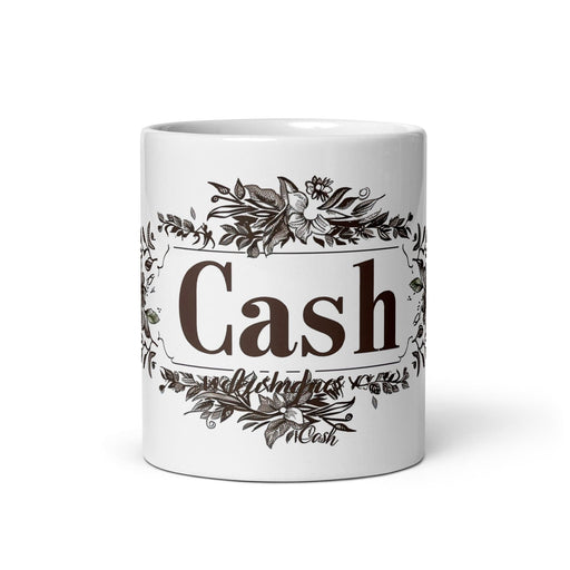 Cash Exclusive Name Art Piece Home Office Work Coffee Mug Mexican Spanish Pride Gift Cup One-Of-A-Kind Calligraphy White Glossy Mug | C19 Mexicada