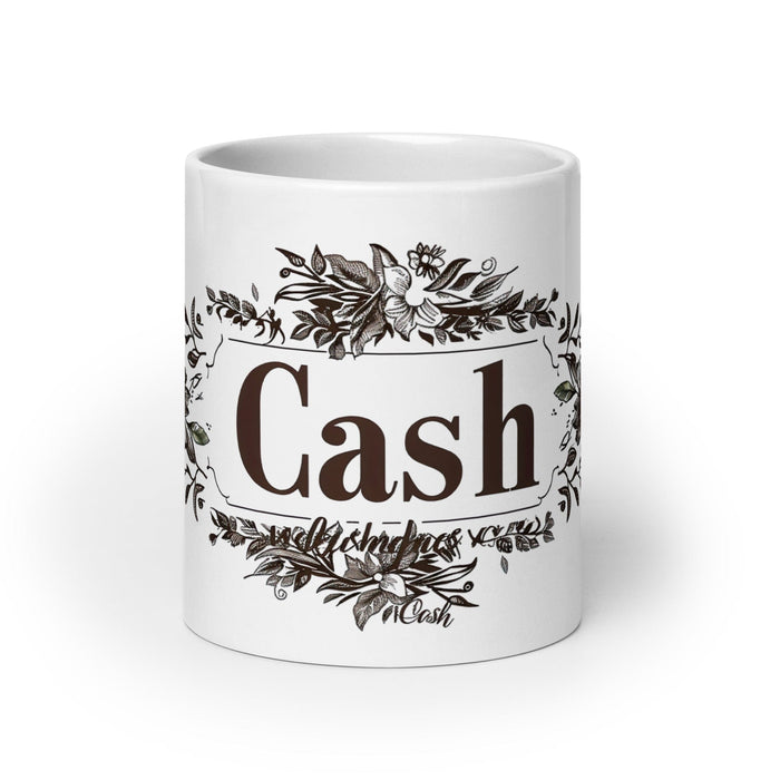 Cash Exclusive Name Art Piece Home Office Work Coffee Mug Mexican Spanish Pride Gift Cup One-Of-A-Kind Calligraphy White Glossy Mug | C19 Mexicada