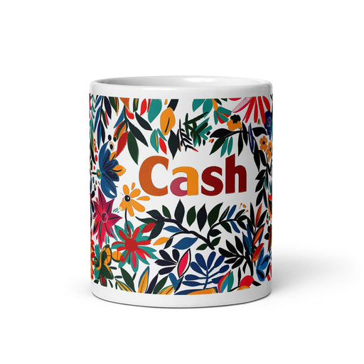 Cash Exclusive Name Art Piece Home Office Work Coffee Mug Mexican Spanish Pride Gift Cup One-Of-A-Kind Calligraphy White Glossy Mug | C20 Mexicada