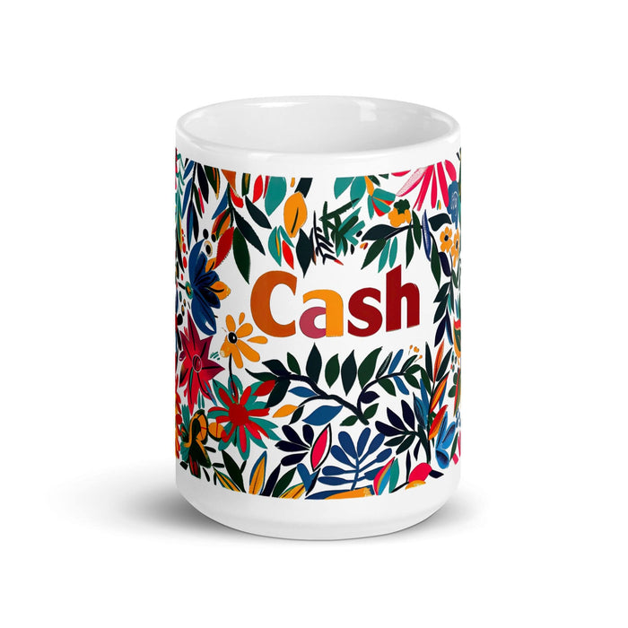 Cash Exclusive Name Art Piece Home Office Work Coffee Mug Mexican Spanish Pride Gift Cup One-Of-A-Kind Calligraphy White Glossy Mug | C20 Mexicada