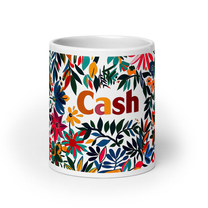 Cash Exclusive Name Art Piece Home Office Work Coffee Mug Mexican Spanish Pride Gift Cup One-Of-A-Kind Calligraphy White Glossy Mug | C20 Mexicada