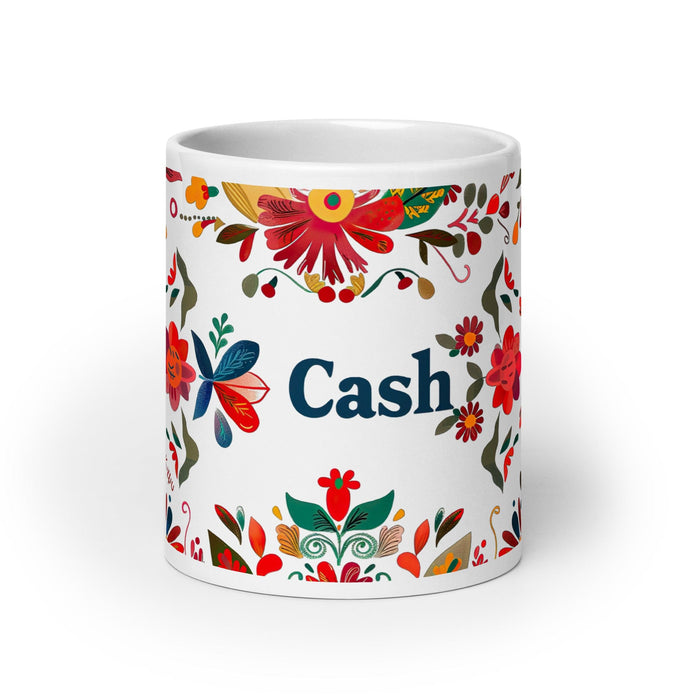 Cash Exclusive Name Art Piece Home Office Work Coffee Mug Mexican Spanish Pride Gift Cup One-Of-A-Kind Calligraphy White Glossy Mug | C21 Mexicada