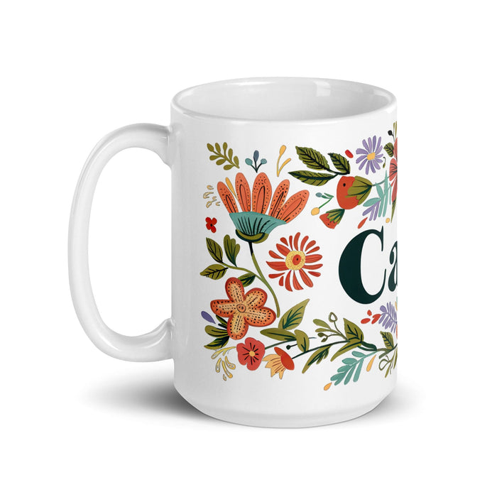 Cash Exclusive Name Art Piece Home Office Work Coffee Mug Mexican Spanish Pride Gift Cup One-Of-A-Kind Calligraphy White Glossy Mug | C22 Mexicada