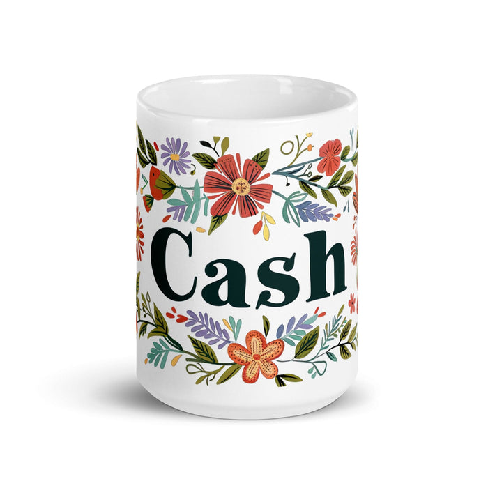 Cash Exclusive Name Art Piece Home Office Work Coffee Mug Mexican Spanish Pride Gift Cup One-Of-A-Kind Calligraphy White Glossy Mug | C22 Mexicada