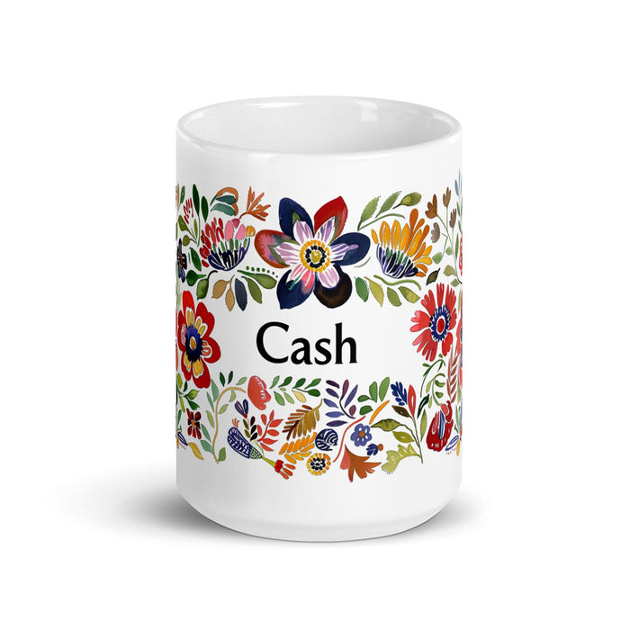 Cash Exclusive Name Art Piece Home Office Work Coffee Mug Mexican Spanish Pride Gift Cup One-Of-A-Kind Calligraphy White Glossy Mug | C23 Mexicada