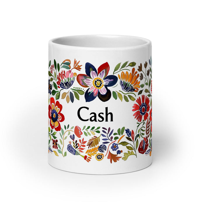 Cash Exclusive Name Art Piece Home Office Work Coffee Mug Mexican Spanish Pride Gift Cup One-Of-A-Kind Calligraphy White Glossy Mug | C23 Mexicada