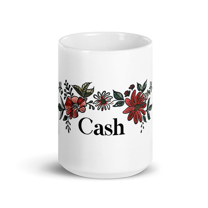 Cash Exclusive Name Art Piece Home Office Work Coffee Mug Mexican Spanish Pride Gift Cup One-Of-A-Kind Calligraphy White Glossy Mug | C27 Mexicada