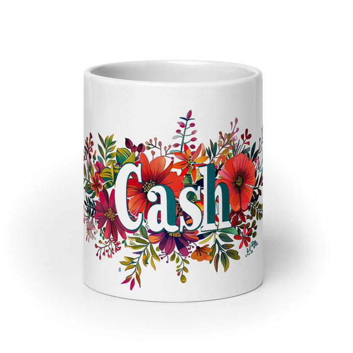 Cash Exclusive Name Art Piece Home Office Work Coffee Mug Mexican Spanish Pride Gift Cup One-Of-A-Kind Calligraphy White Glossy Mug | C28 Mexicada