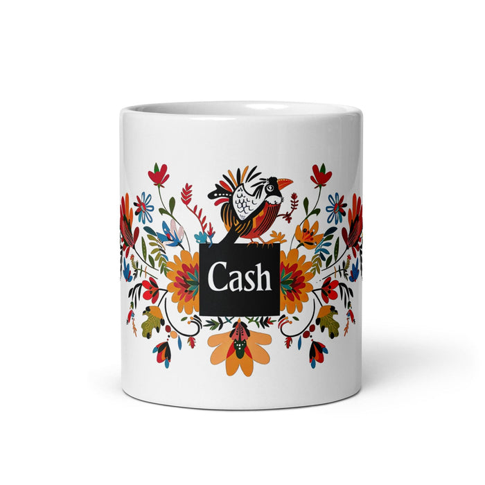 Cash Exclusive Name Art Piece Home Office Work Coffee Mug Mexican Spanish Pride Gift Cup One-Of-A-Kind Calligraphy White Glossy Mug | C29 Mexicada