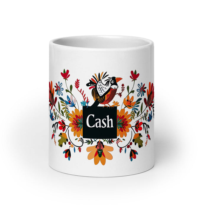 Cash Exclusive Name Art Piece Home Office Work Coffee Mug Mexican Spanish Pride Gift Cup One-Of-A-Kind Calligraphy White Glossy Mug | C29 Mexicada