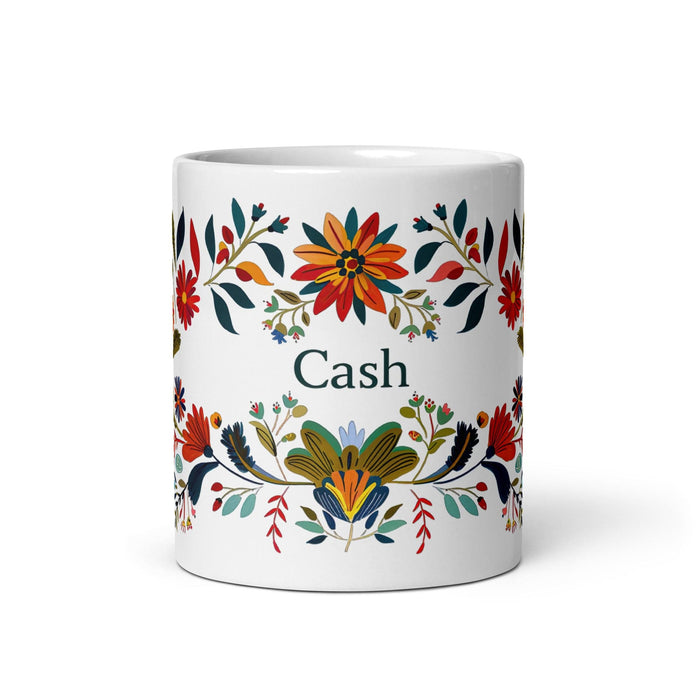 Cash Exclusive Name Art Piece Home Office Work Coffee Mug Mexican Spanish Pride Gift Cup One-Of-A-Kind Calligraphy White Glossy Mug | C4 Mexicada