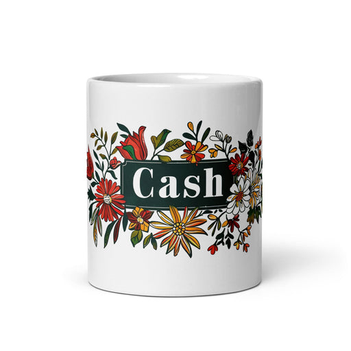 Cash Exclusive Name Art Piece Home Office Work Coffee Mug Mexican Spanish Pride Gift Cup One-Of-A-Kind Calligraphy White Glossy Mug | C5 Mexicada