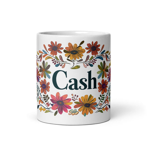 Cash Exclusive Name Art Piece Home Office Work Coffee Mug Mexican Spanish Pride Gift Cup One-Of-A-Kind Calligraphy White Glossy Mug | C7 Mexicada