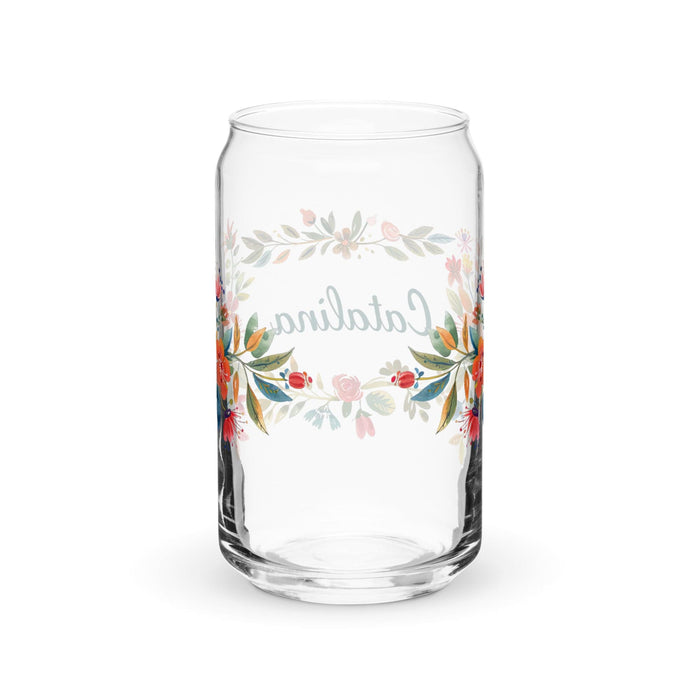 Catalina Exclusive Name Art Piece Can-Shaped Glass Home Office Work Mexican Spanish Pride Gift Cup One-Of-A-Kind Calligraphy Glass | C3 Mexicada