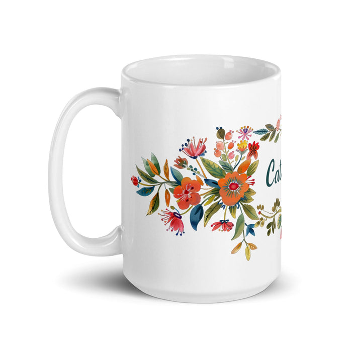 Catalina Exclusive Name Art Piece Home Office Work Coffee Mug Mexican Spanish Pride Gift Cup One-Of-A-Kind Calligraphy White Glossy Mug | C3 Mexicada