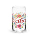 Cecilia Exclusive Name Art Piece Can-Shaped Glass Home Office Work Mexican Spanish Pride Gift Cup One-Of-A-Kind Calligraphy Glass | C7 Mexicada 16 oz