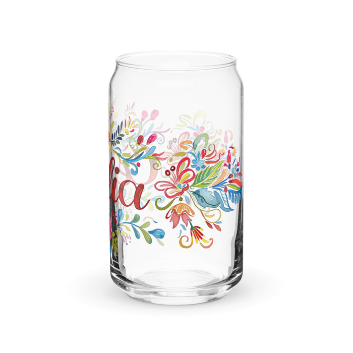 Cecilia Exclusive Name Art Piece Can-Shaped Glass Home Office Work Mexican Spanish Pride Gift Cup One-Of-A-Kind Calligraphy Glass | C7 Mexicada