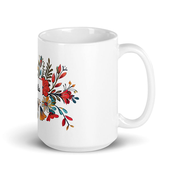 Cecilia Exclusive Name Art Piece Home Office Work Coffee Mug Mexican Spanish Pride Gift Cup One-Of-A-Kind Calligraphy White Glossy Mug | C1 Mexicada 15 oz