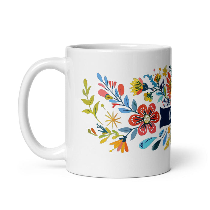 Cecilia Exclusive Name Art Piece Home Office Work Coffee Mug Mexican Spanish Pride Gift Cup One-Of-A-Kind Calligraphy White Glossy Mug | C10 Mexicada