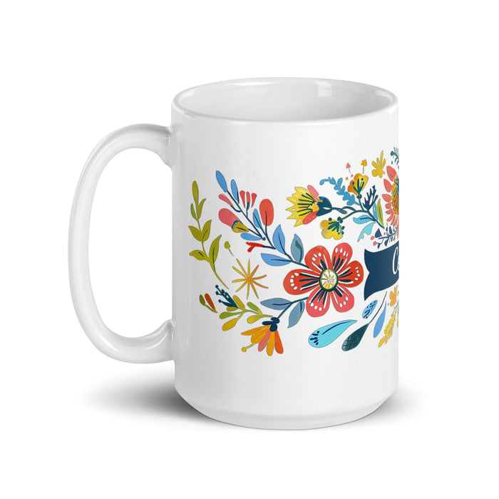 Cecilia Exclusive Name Art Piece Home Office Work Coffee Mug Mexican Spanish Pride Gift Cup One-Of-A-Kind Calligraphy White Glossy Mug | C10 Mexicada