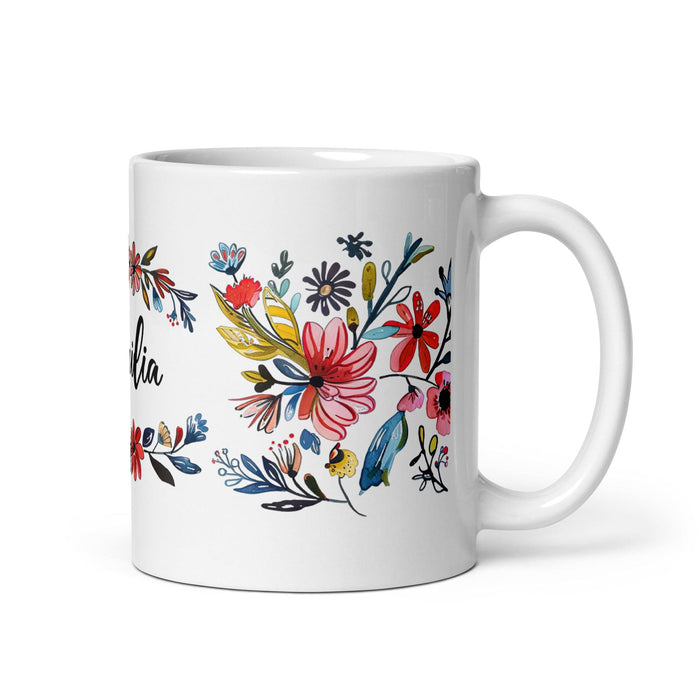 Cecilia Exclusive Name Art Piece Home Office Work Coffee Mug Mexican Spanish Pride Gift Cup One-Of-A-Kind Calligraphy White Glossy Mug | C11 Mexicada 11 oz