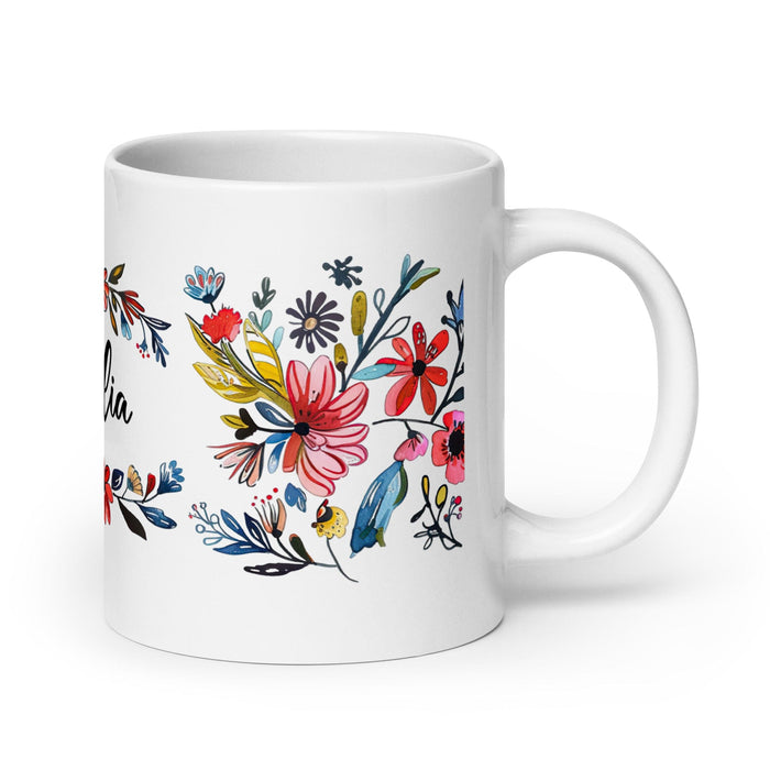 Cecilia Exclusive Name Art Piece Home Office Work Coffee Mug Mexican Spanish Pride Gift Cup One-Of-A-Kind Calligraphy White Glossy Mug | C11 Mexicada 20 oz