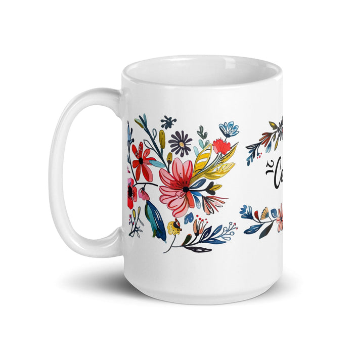 Cecilia Exclusive Name Art Piece Home Office Work Coffee Mug Mexican Spanish Pride Gift Cup One-Of-A-Kind Calligraphy White Glossy Mug | C11 Mexicada