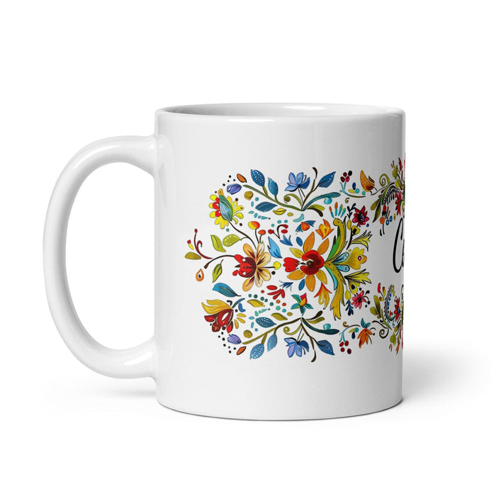 Cecilia Exclusive Name Art Piece Home Office Work Coffee Mug Mexican Spanish Pride Gift Cup One-Of-A-Kind Calligraphy White Glossy Mug | C13 Mexicada