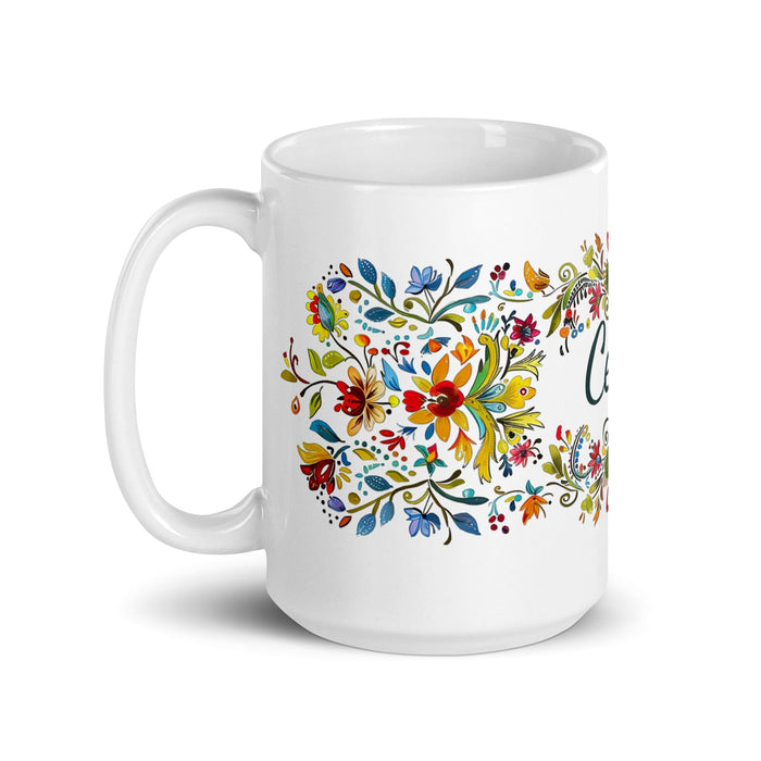 Cecilia Exclusive Name Art Piece Home Office Work Coffee Mug Mexican Spanish Pride Gift Cup One-Of-A-Kind Calligraphy White Glossy Mug | C13 Mexicada